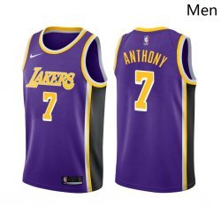 Men Los Angeles Lakers #7 Carmelo Anthony Statement Edition Purple 2021 Stitched Jersey