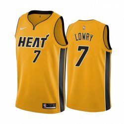 Men Miami Heat #7 Kyle Lowry Yellow Swingman 2020-21 Earned Edition Jersey