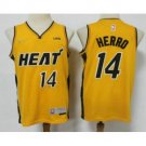 Men Miami Heat #14 Tyler Herro Yellow Swingman 2021 Earned Edition Stitched Jersey