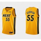 Men Miami Heat #55 Duncan Robinson Yellow Swingman 2020-21 Earned Edition Jersey