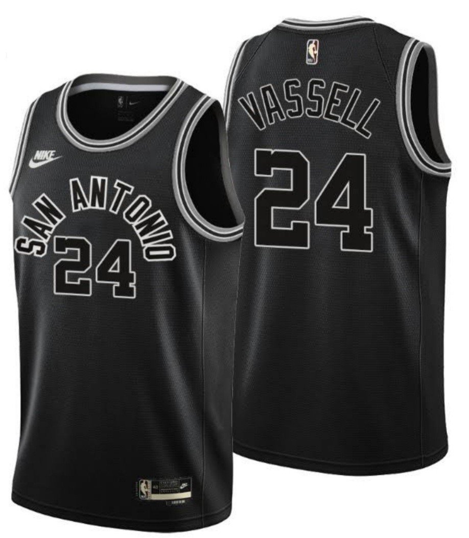 Men' San Antonio Spurs #24 Devin Vassell Black Stitched Basketball Jersey