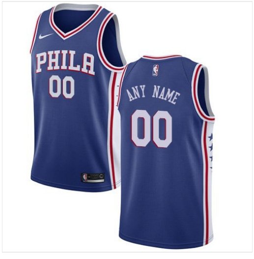 Men's 76ers Personalized Custom Blue Icon Edition Jersey