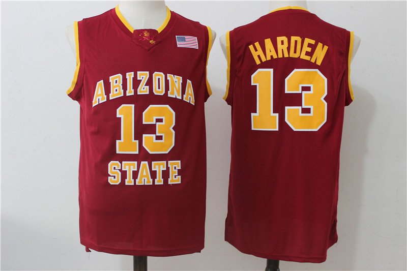 Men's Arizona State Sun Devils James Harden Red College Basketball Jersey Stitched