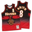 Men's Atlanta Hawks #8 Steve Smith Red 1996-1997 Throwback Stitched Jersey