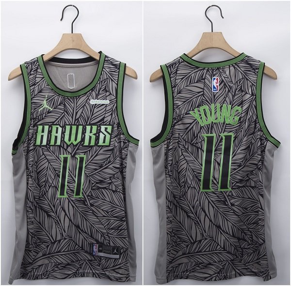Men's Atlanta Hawks #11 Trae Young Fashion Edition Stitched Baseball Jersey