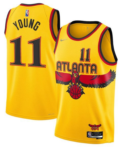 Men's Atlanta Hawks #11 Trae Young Yellow Stitched Basketball Jersey