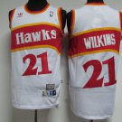 Men's Atlanta Hawks #21 Dominique Wilkins White Vintage Basketball Jersey Stitched