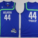 Men's Atlanta Hawks Pistol Pete Maravich Blue Throwback Basketball Jersey Embroidered