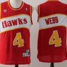 Men's Atlanta Hawks Spud Webb Red Throwback Basketball Jersey Embroidered