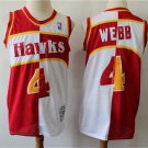 Men's Atlanta Hawks Spud Webb Red White Throwback Jersey Embroidered