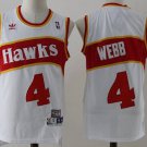 Men's Atlanta Hawks Spud Webb White Throwback Basketball Jersey Embroidered