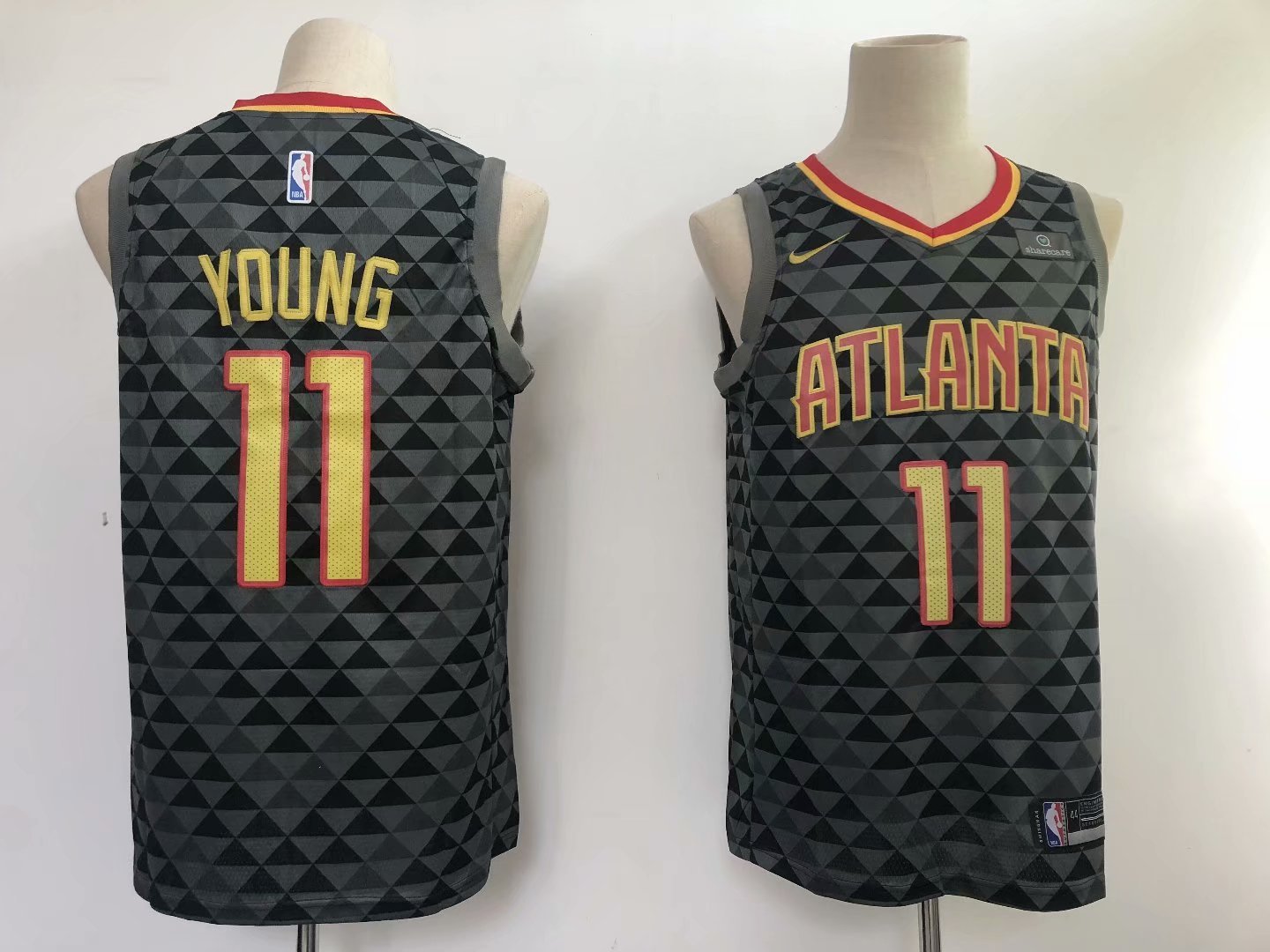 Men's Atlanta Hawks Trae Young Black Basketball Jersey Embroidered