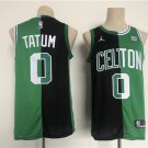Men's Boston Celtics #0 Jayson Tatum 2022 Green Black Stitched Jersey