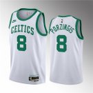 Men's Boston Celtics #8 Kristaps Porzingis White 2023 Draft Association Edition Stitched Jersey