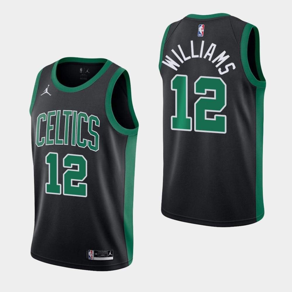 Men's Boston Celtics #12 Grant Williams Black 2020-21 Statement Jersey