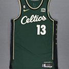 Men's Boston Celtics #13 Malcolm Brogdon Green City Edition No.6 Patch Stitched Basketball Jersey