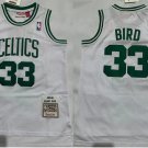 Men's Boston Celtics #33 Larry Bird 1995-96 White Throwback Stitched Jersey