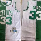 Men's Boston Celtics #33 Larry Bird WhiteGreen Split Throwback Stitched Jersey
