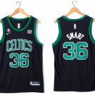 Men's Boston Celtics #36 Marcus Smart Black No.6 Patch Stitched Basketball Jersey