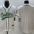 Men's Boston Celtics Blank White Stitched Baseball Jersey