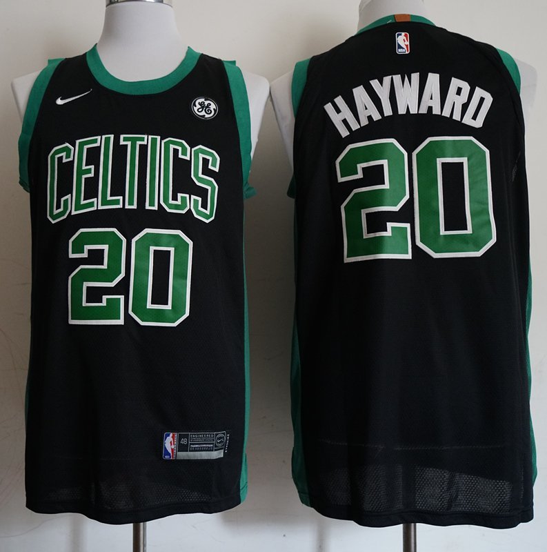 Men's Boston Celtics Gordon Hayward Black Basketball Jersey Embroidered