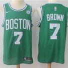 Men's Boston Celtics Jaylen Brown Green Basketball Jersey Embroidered