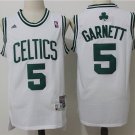 Men's Boston Celtics Kevin Garnett White Throwback Basketball Jersey Embroidered
