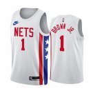 Men's Brooklyn Nets #1 Bruce Brown JR. 202223 White Classic Edition Stitched Basketball Jersey