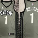 Men's Brooklyn Nets #1 Mikal Bridges Gray Stitched Basketball Jersey