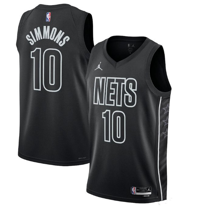Men's Brooklyn Nets #10 Ben Simmons 202223 Black Statement Edition Stitched Jersey