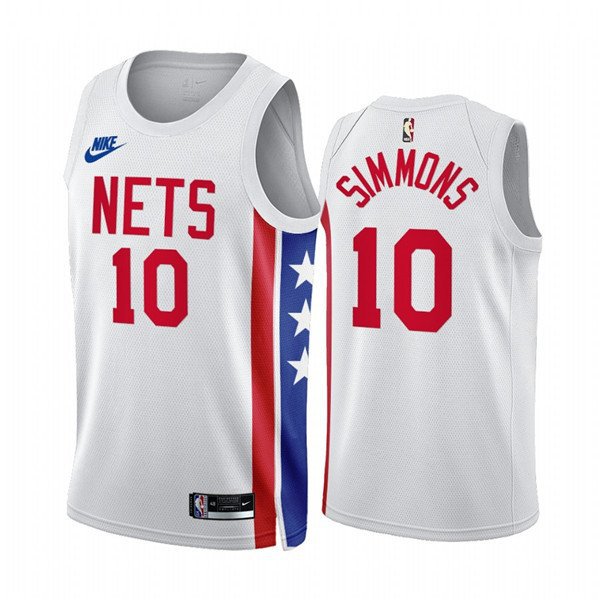 Men's Brooklyn Nets #10 Ben Simmons 202223 White Classic Edition Stitched Basketball Jersey