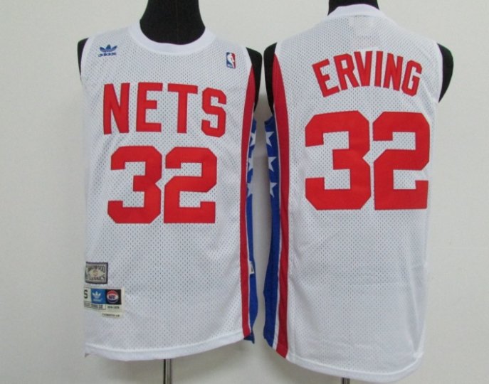 Men's Brooklyn Nets Juliet Erving White Throwback Basketball Jersey Embroidered