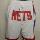 Men's Brooklyn Nets JUST DON White Vintage Basketball Shorts Stitched