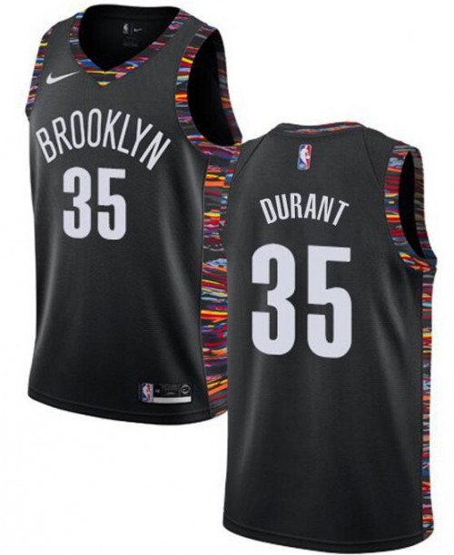 Men's Brooklyn Nets Kevin Durant Black City Edition Basketball Jersey