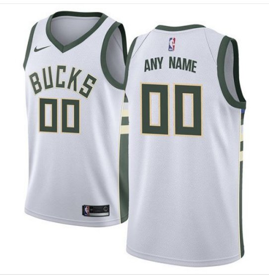 Men's Bucks Personalized Custom White Association Edition Jersey