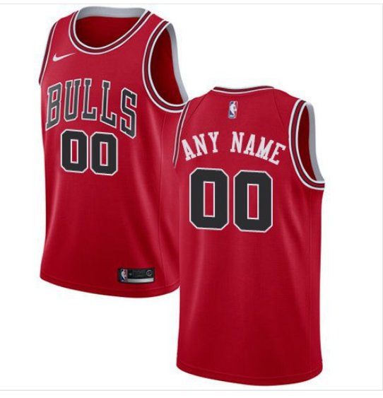 Men's Bulls Personalized Custom Red Icon Edition Jersey