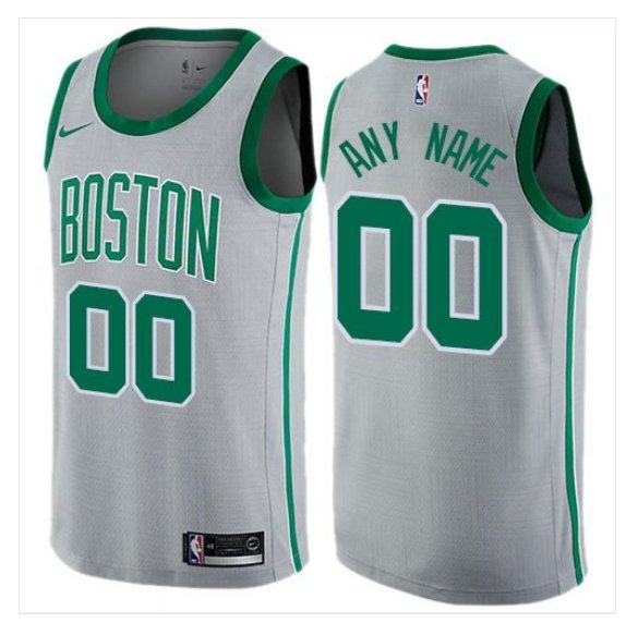 Men's Celtics Personalized Custom Gray City Edition Jersey