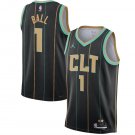 Men's Charlotte Hornets #1 LaMelo Ball 20222023 Black City Edition Stitched Basketball Jersey