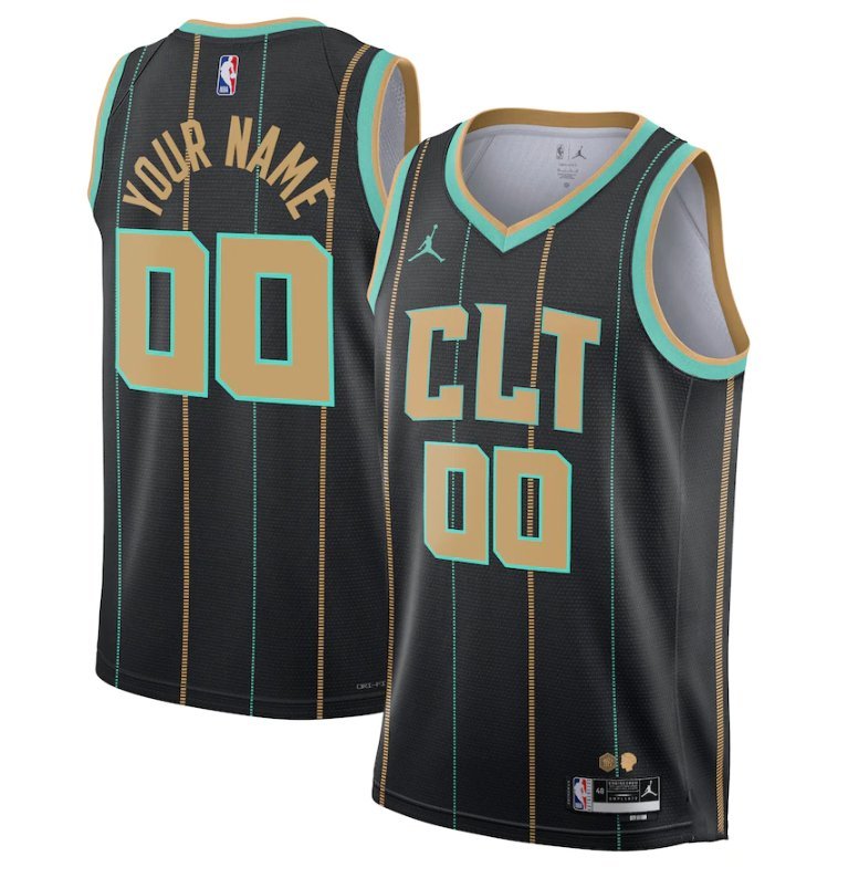 Men's Charlotte Hornets Active Player Custom 20222023 Black City Edition Stitched Basketball Jersey