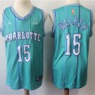 Men's Charlotte Hornets Kemba Walker Green Stripes Basketball Jersey Embroidered