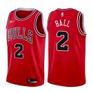 Men's Chicago Bulls #2 Lonzo Ball Red Swingman Stitched Basketball Jersey