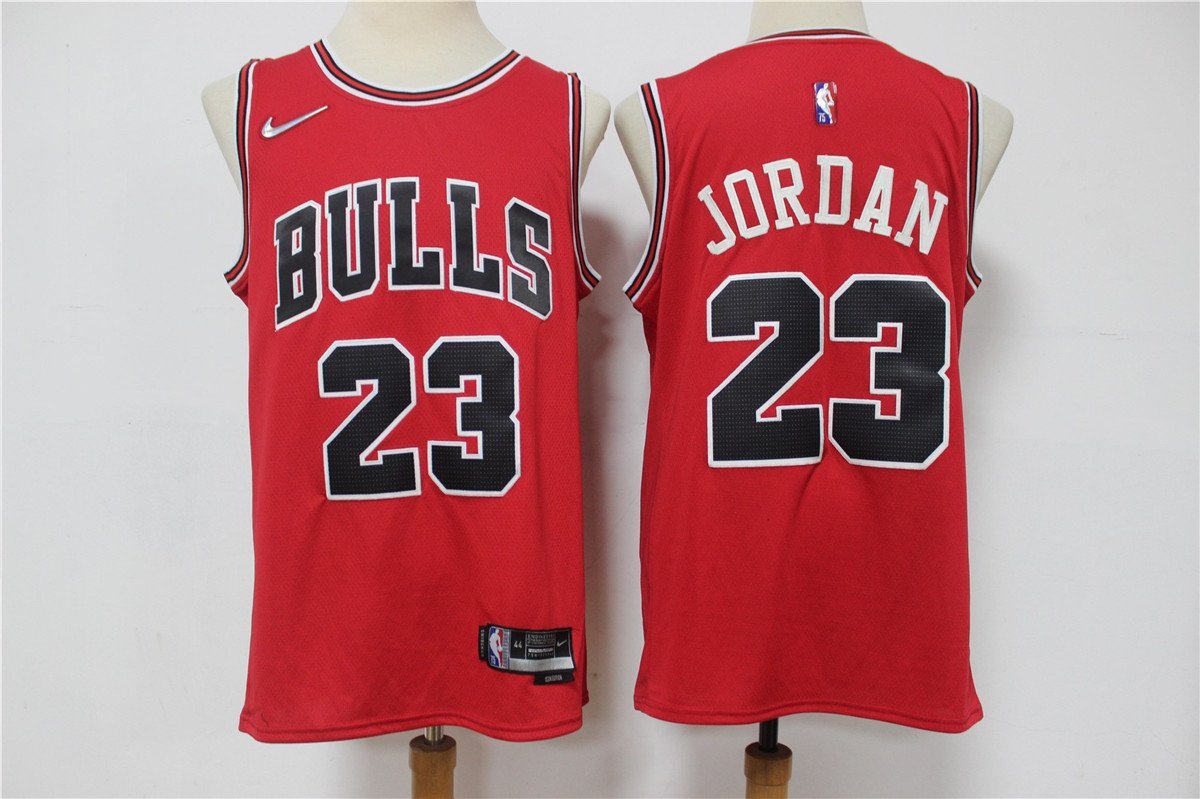 Men's Chicago Bulls #23 Michael Jordan Red 75th Anniversary Diamond 2021 Stitched Jersey