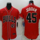 Men's Chicago Bulls #45 Michael Jordan Red Stitched Baseball Jersey