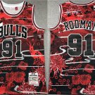 Men's Chicago Bulls #91 Dennis Rodman BlackRed Stitched Jersey