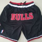 Men's Chicago Bulls Black Throwback Basketball Shorts Embroidered