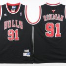 Men's Chicago Bulls Dennis Rodman Black Throwback Basketball Jersey Embroidered