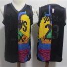 Men's Chicago Bulls KAWS Michael Jordan Black Basketball Jersey Embroidered