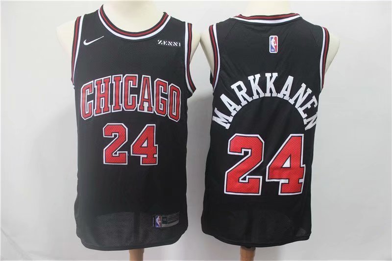 Men's Chicago Bulls Lauri Markkanen Black Basketball Jersey Embroidered