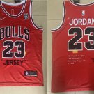 Men's Chicago Bulls Michael Jordan 1985 THE TEN Memorabilia Red Jersey Stitched