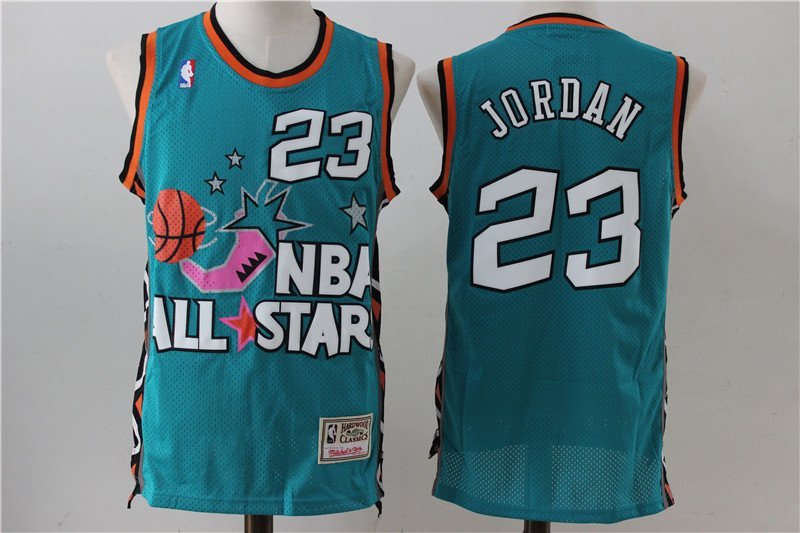 Men's Chicago Bulls Michael Jordan Green 1996 All Star Basketball Jersey Embroidered